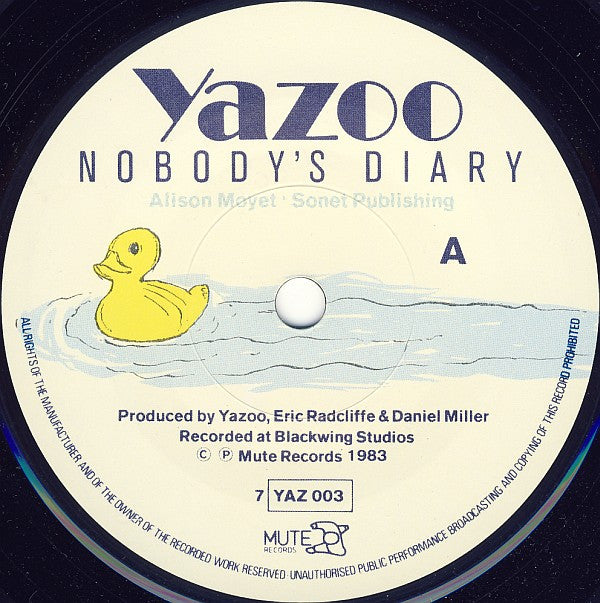 Yazoo : Nobody's Diary (7", Single, SW )