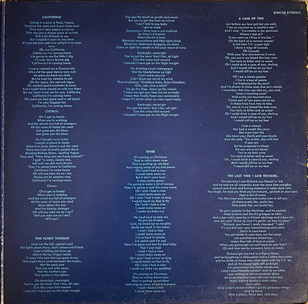 Joni Mitchell : Blue (LP, Album, Tex)