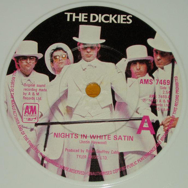 The Dickies : Nights In White Satin (7", Single, M/Print, Whi)