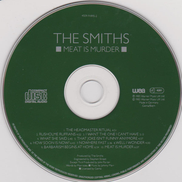 The Smiths : Meat Is Murder (CD, Album, RE, RP)