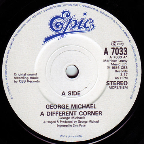 George Michael : A Different Corner (7", Single)