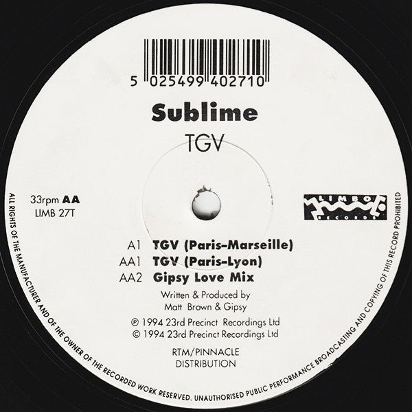 Sublime : TGV (12")