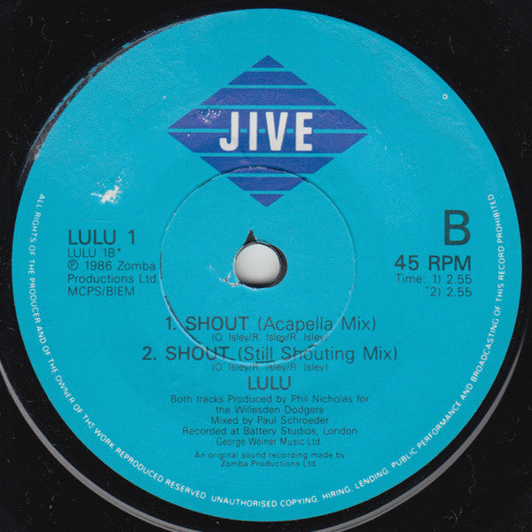 Lulu : Shout  (7", Blu)