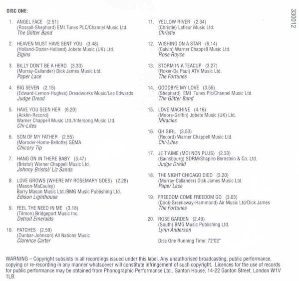Various : 40 UK Top 10 Hits Of The 70s (2xCD, Comp, Par)