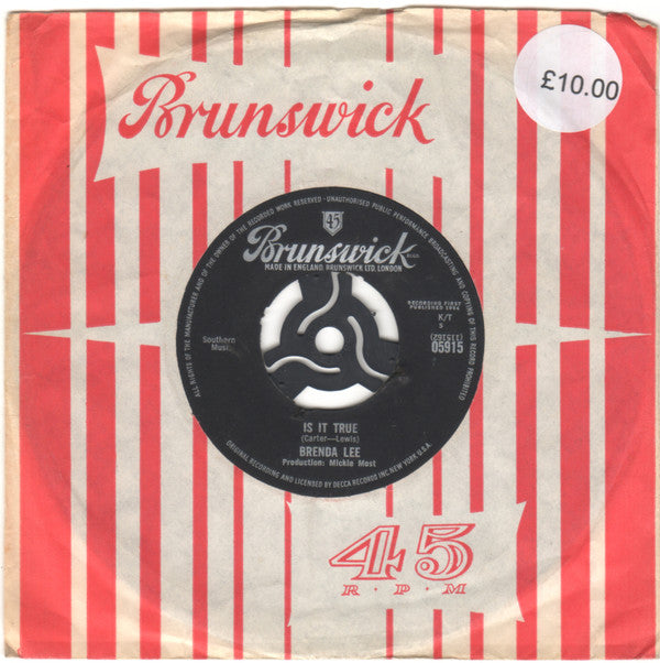 Brenda Lee : Is It True (7", Single)