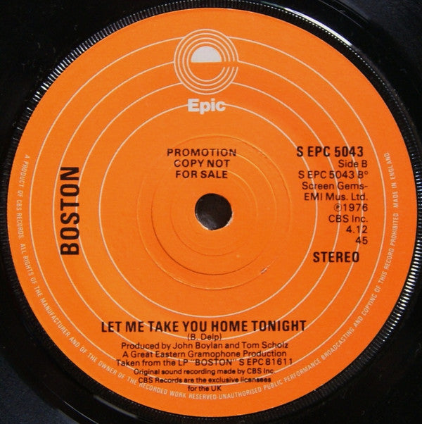 Boston : Long Time (7", Single, Promo)