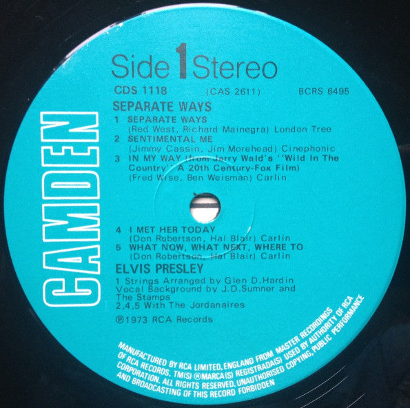 Elvis Presley : Separate Ways (LP, Album, RE)