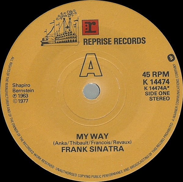 Frank Sinatra : My Way (7", RE)