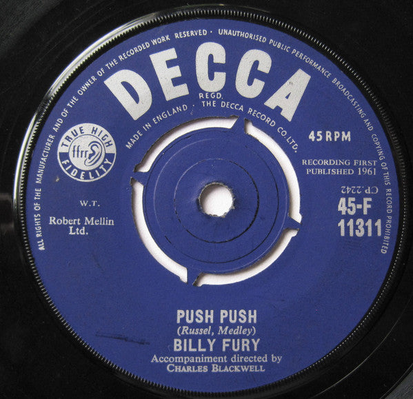 Billy Fury : A Thousand Stars (7", Single)