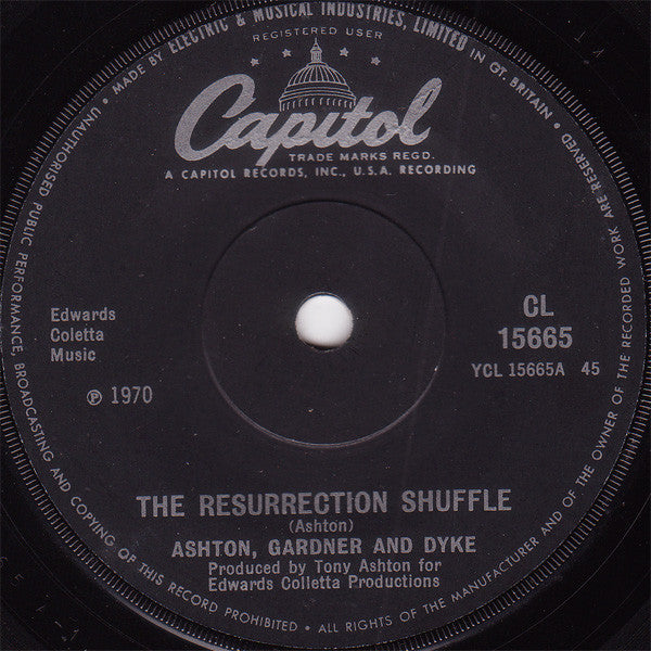 Ashton, Gardner & Dyke : The Resurrection Shuffle (7", Single, Sol)