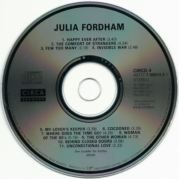 Julia Fordham : Julia Fordham (CD, Album, RE, RP)