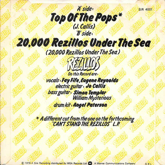 The Rezillos : Top Of The Pops (7", Single)