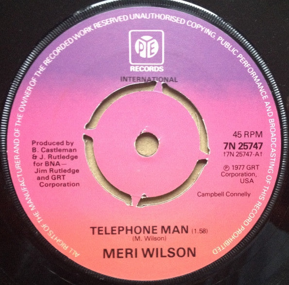 Meri Wilson : Telephone Man (7", Single, Pus)
