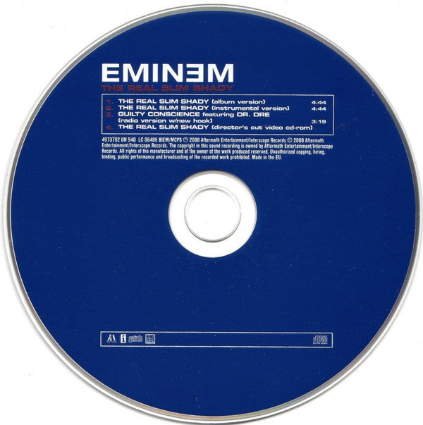 Eminem : The Real Slim Shady (CD, Single, Enh)