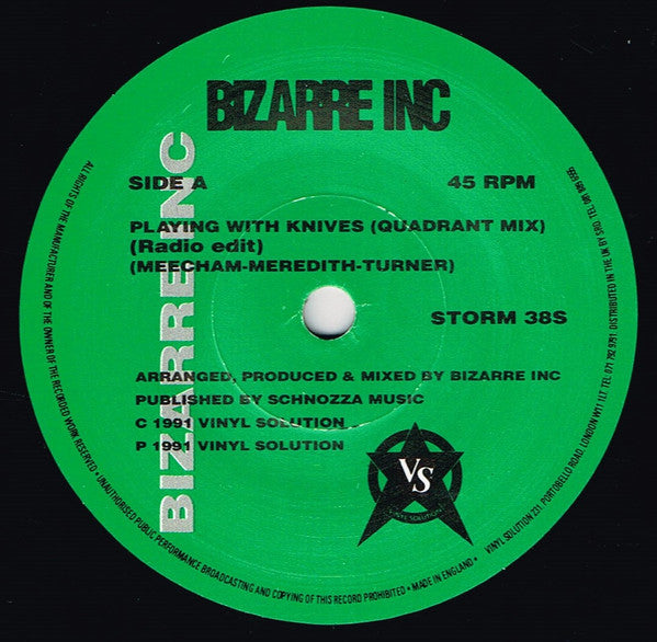 Bizarre Inc : Playing With Knives (7", Single)