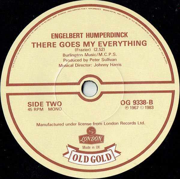 Engelbert Humperdinck : Release Me / There Goes My Everything (7", Mono)