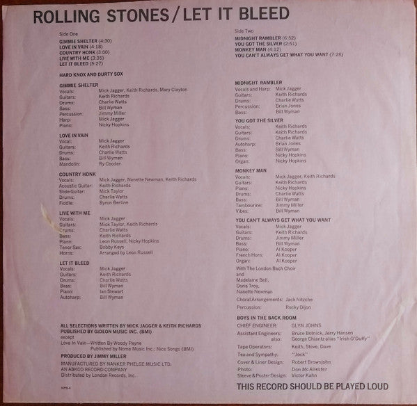 Rolling Stones* : Let It Bleed (LP, Album, W -)