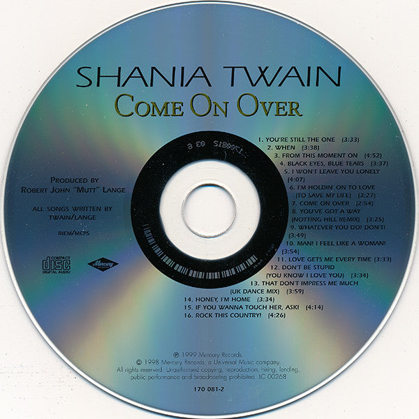 Shania Twain : Come On Over (CD, Album, RE, Uni)