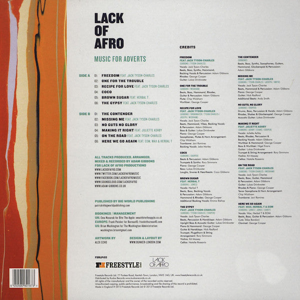 Lack Of Afro : Music For Adverts (LP, Album)