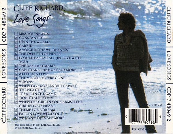 Cliff Richard : Love Songs (CD, Comp, Mono, RE, RM)