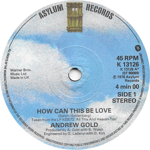 Andrew Gold : How Can This Be Love (7", Single)