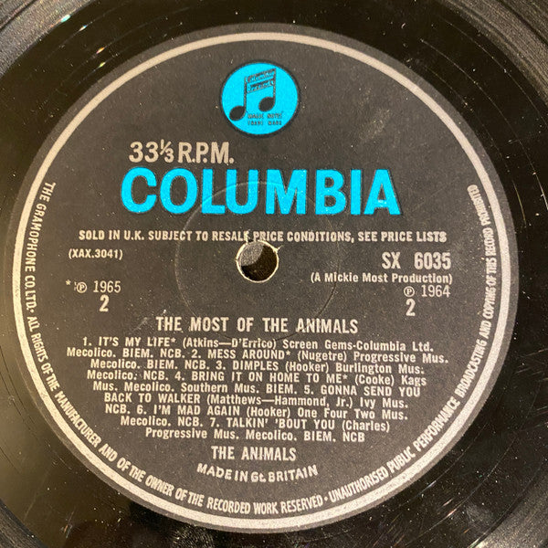 The Animals : The Most Of The Animals (LP, Comp, Mono, Blu)