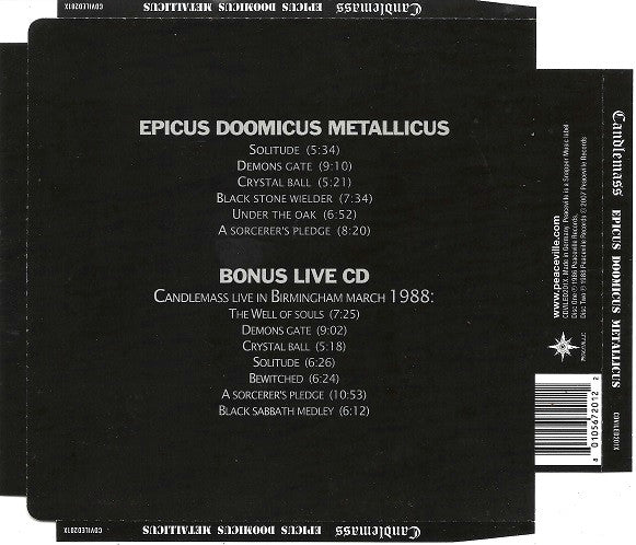 Candlemass : Epicus Doomicus Metallicus (CD, Album, RE, RM, O-C + CD, RM)