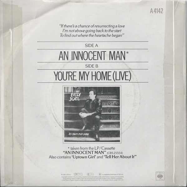 Billy Joel : An Innocent Man (7", Single, Inj)