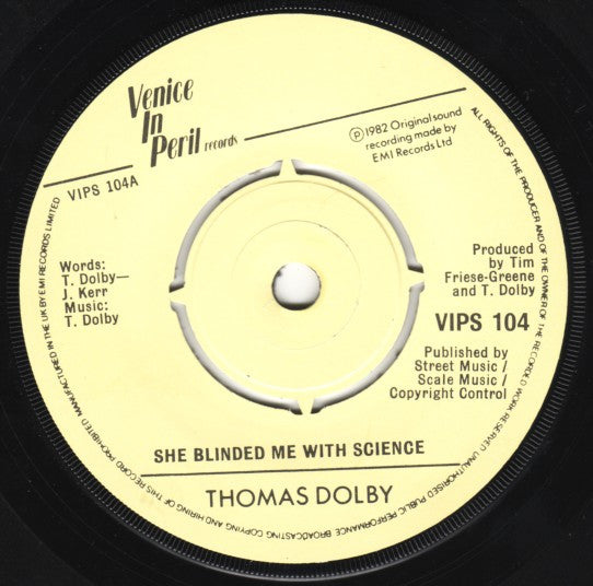 Thomas Dolby : She Blinded Me With Science (7", Single)