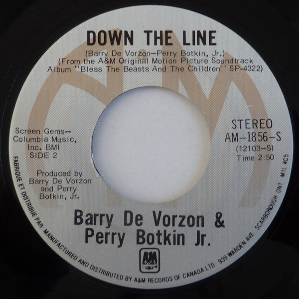 Barry De Vorzon And Perry Botkin Jr. : Nadia's Theme / Down The Line (7", Single)