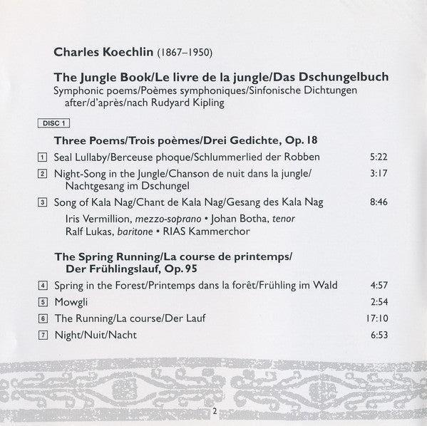 Charles Koechlin - David Zinman, Radio-Symphonie-Orchester Berlin : The Jungle Book • Le Livre De La Jungle • Das Dschungelbuch (2xCD, Album)