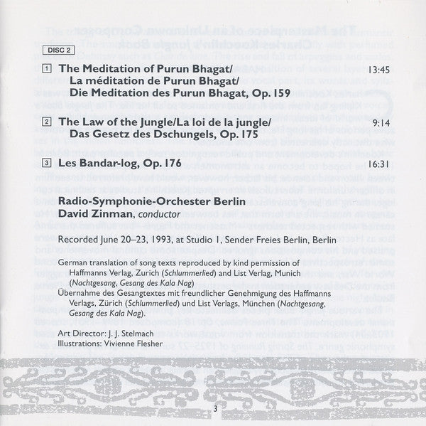 Charles Koechlin - David Zinman, Radio-Symphonie-Orchester Berlin : The Jungle Book • Le Livre De La Jungle • Das Dschungelbuch (2xCD, Album)