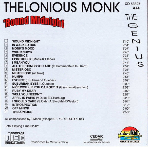 Thelonious Monk : The Genius (CD, Album, Comp)