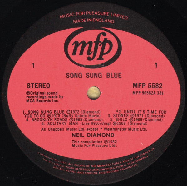 Neil Diamond : Song Sung Blue (LP, Comp)