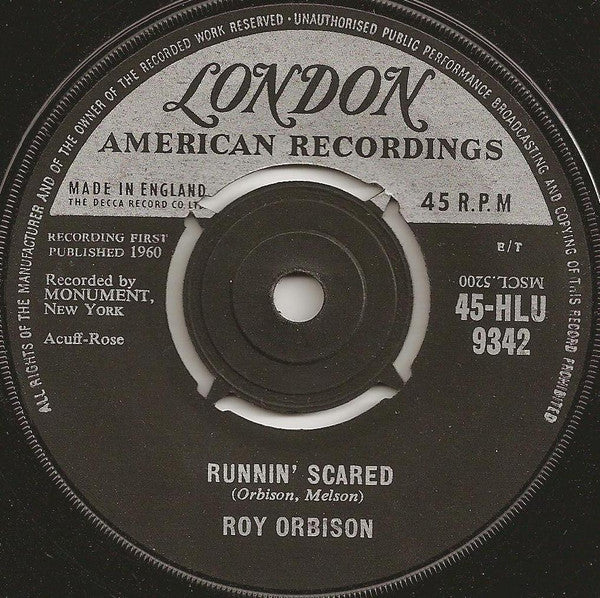 Roy Orbison : Runnin' Scared (7", Single)