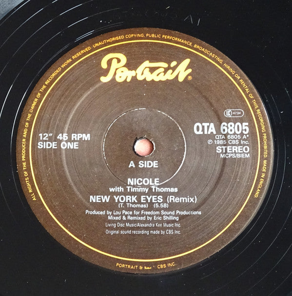 Nicole J McCloud With Timmy Thomas : New York Eyes (Remix) (12")