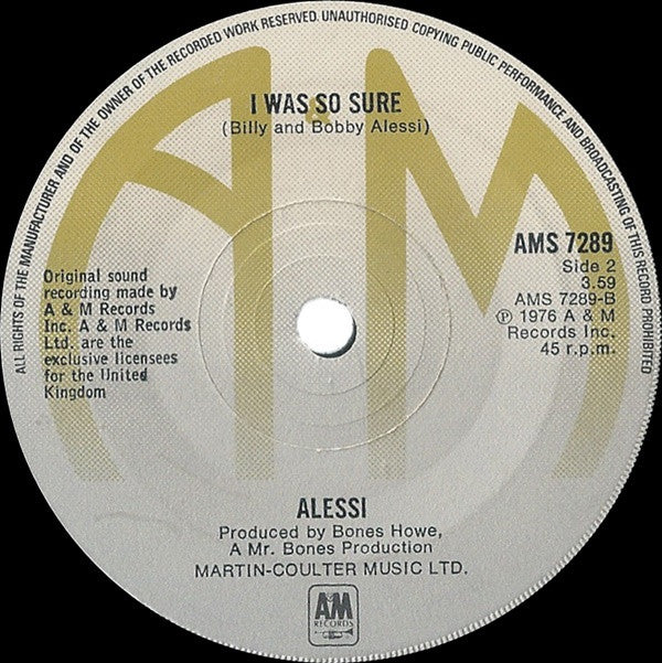 Alessi : Oh, Lori (7", Single)