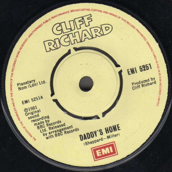 Cliff Richard : Daddy's Home (7", Single, Pus)