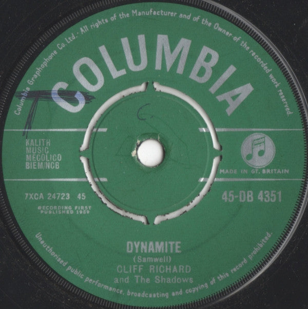 Cliff Richard And The Shadows* : Travellin' Light / Dynamite (7", Single, Sma)