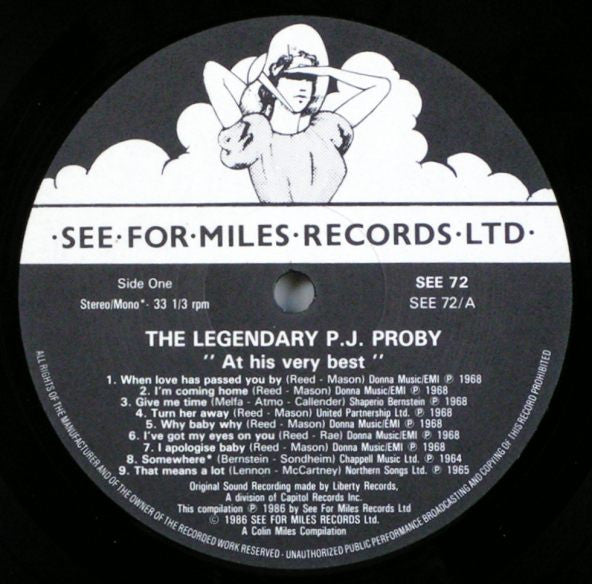 P.J. Proby : The Legendary P.J. Proby At His Very Best (LP, Comp)