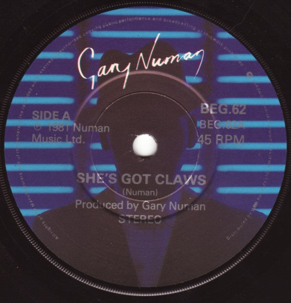 Gary Numan : She's Got Claws (7", Single)