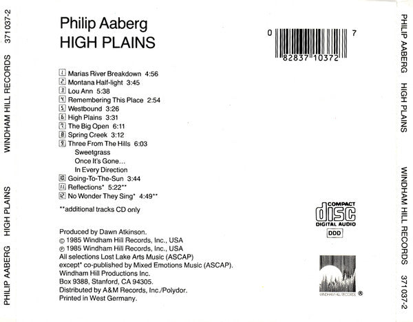 Philip Aaberg : High Plains (Solo Piano) (CD, Album)