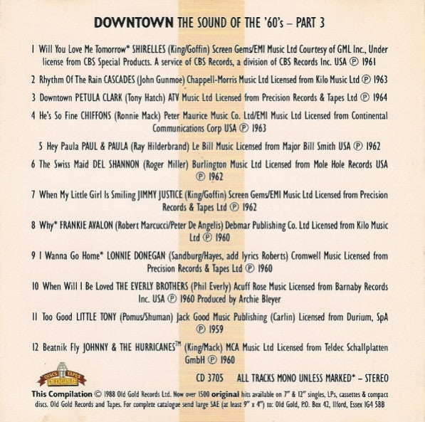 Various : Downtown - The Sound Of The 60's - Part 3 (CD, Comp)