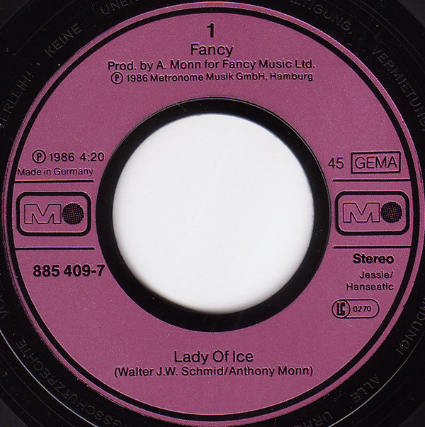 Fancy : Lady Of Ice (7", Single)