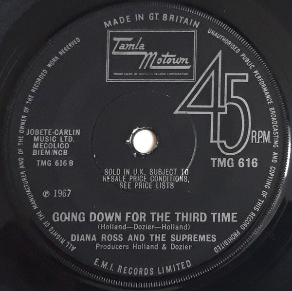 The Supremes : Reflections / Going Down For The Third Time (7", Single, Sol)