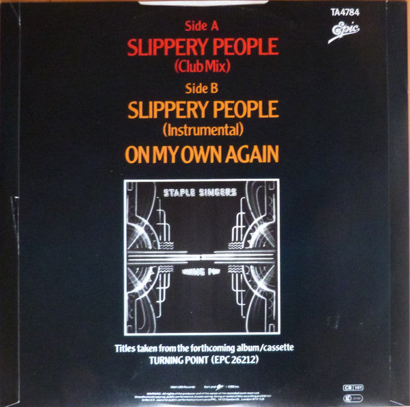 The Staple Singers : Slippery People (12", Single, Pic)