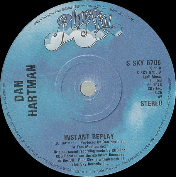 Dan Hartman : Instant Replay (7", Single)