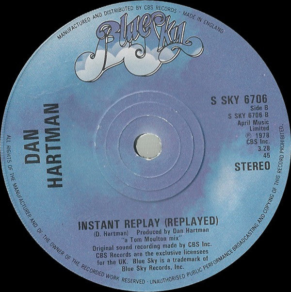 Dan Hartman : Instant Replay (7", Single)