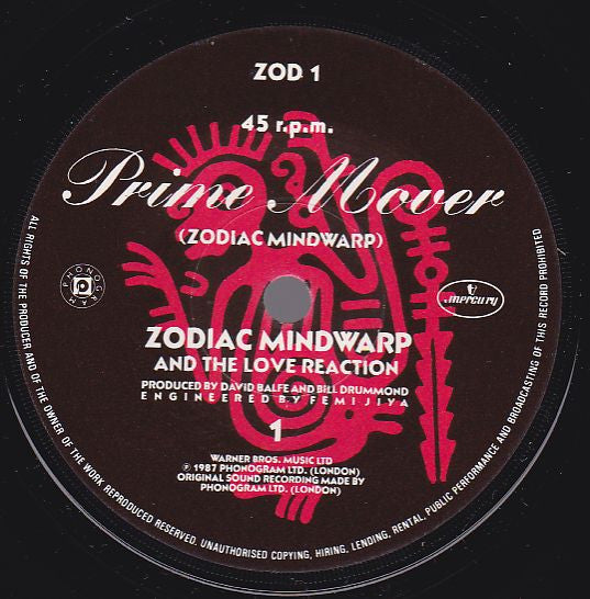Zodiac Mindwarp And The Love Reaction : Prime Mover (7", Single, Pap)