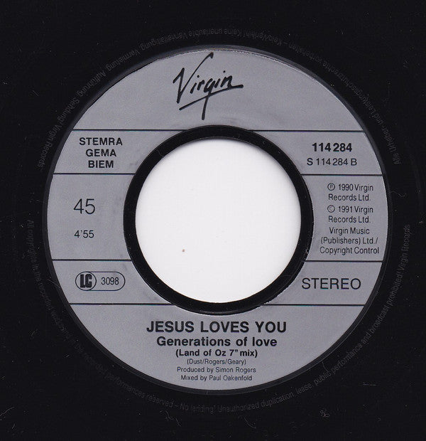 Jesus Loves You : Generations Of Love (7", Single, blu)